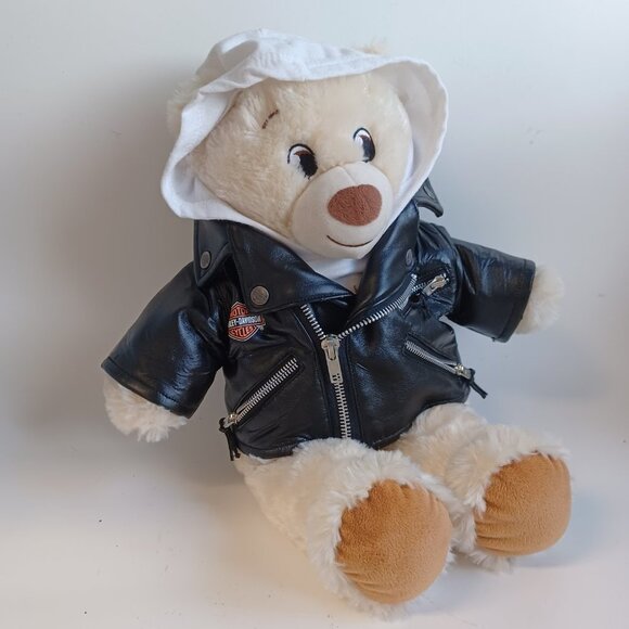 Build A Bear Workshop Harley Davidson Bear Plush Billys Place Biker - Picture 1 of 15